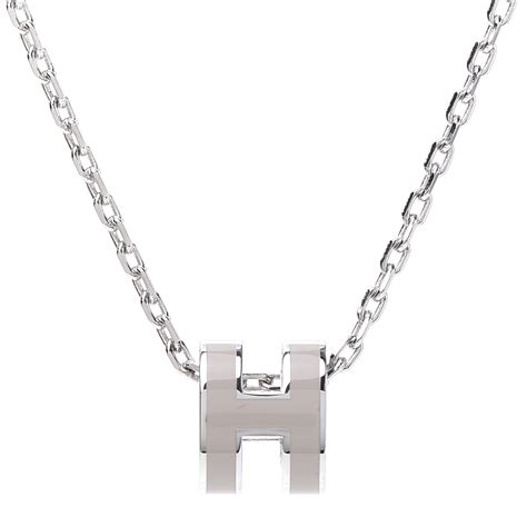 hermes shop dahme mark|HERMES Palladium Mini Pop H Pendant Necklace Marron.